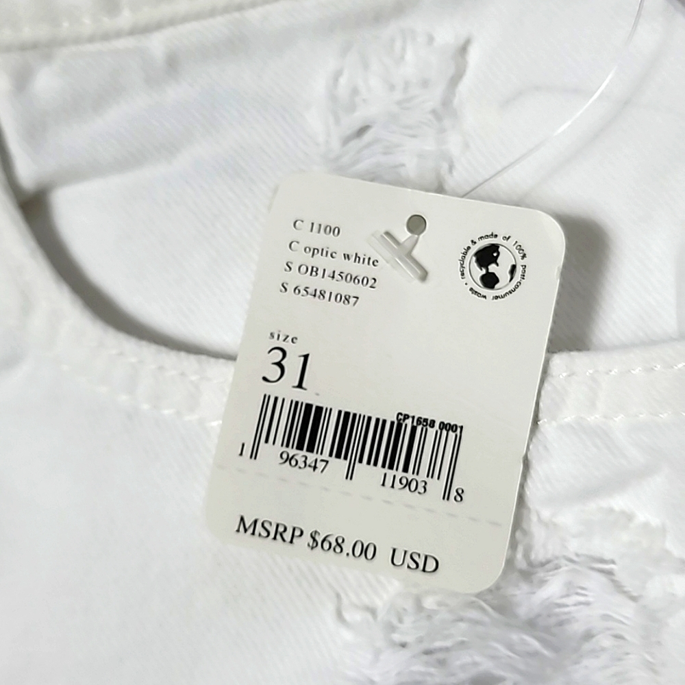 Free People We the Free Maggie Mid Rise White Shorts sz 31 - Picture 6 of 6